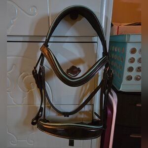 Beautiful English Dressage Bridle w/ Teal Accents!